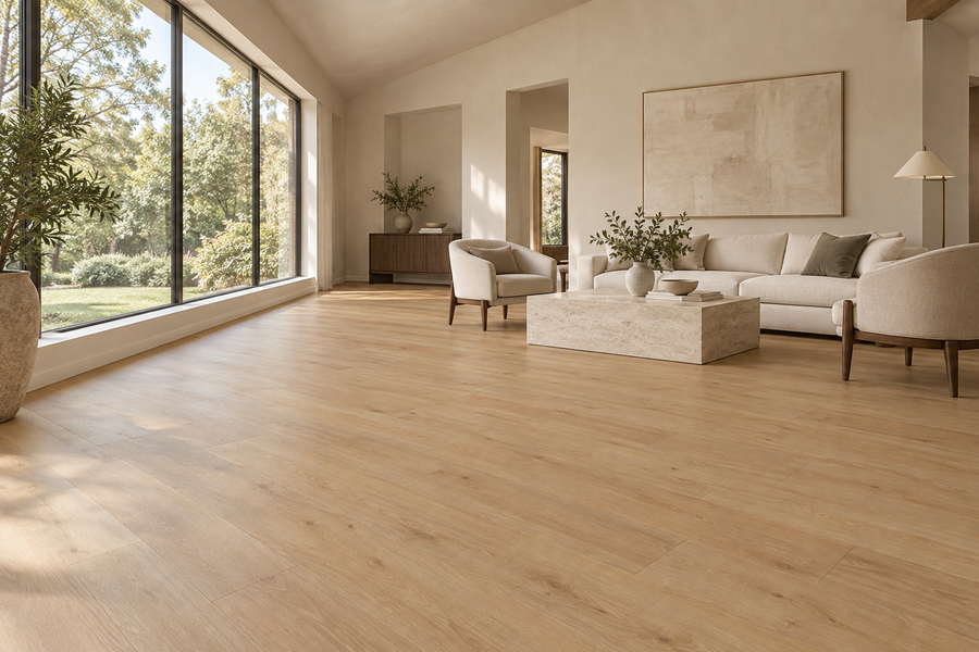 Caramel Warm Natural Waterproof SPC Vinyl Plank Flooring