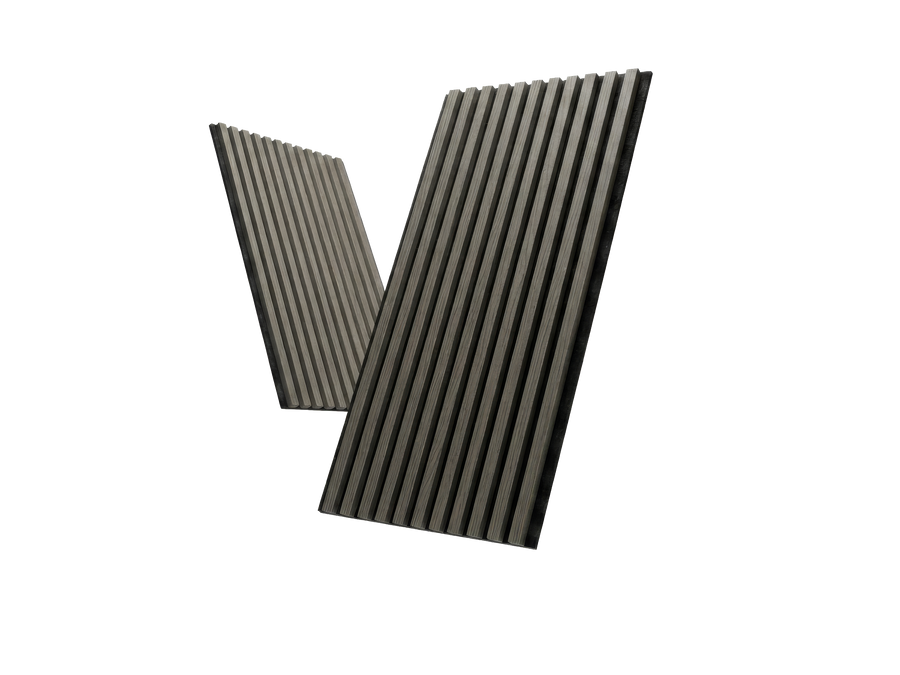 Cloud Grey – Wood Slat Acoustic Wall Panels (2-Pack)