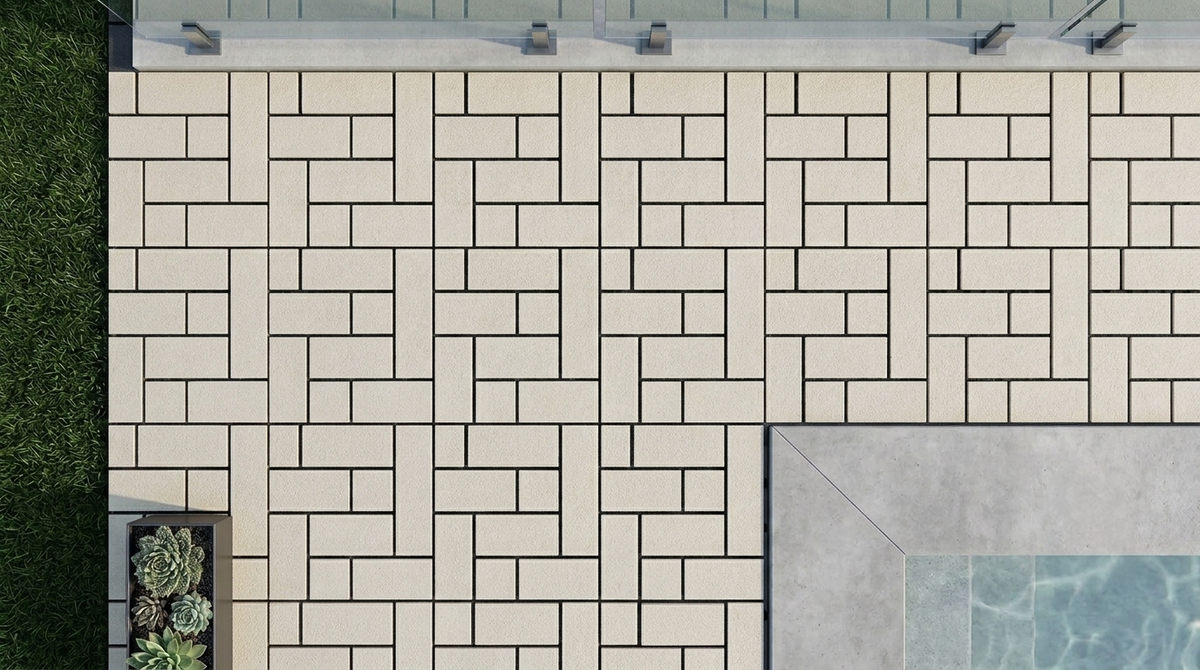 White Cream composite deck tiles