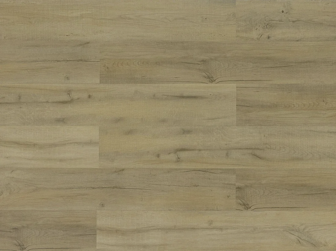 Ceaser SPC vinyl flooring, top view of the staggered plank pattern.