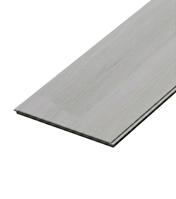 Cornsilk SPC vinyl flooring, single plank shown at an angle.