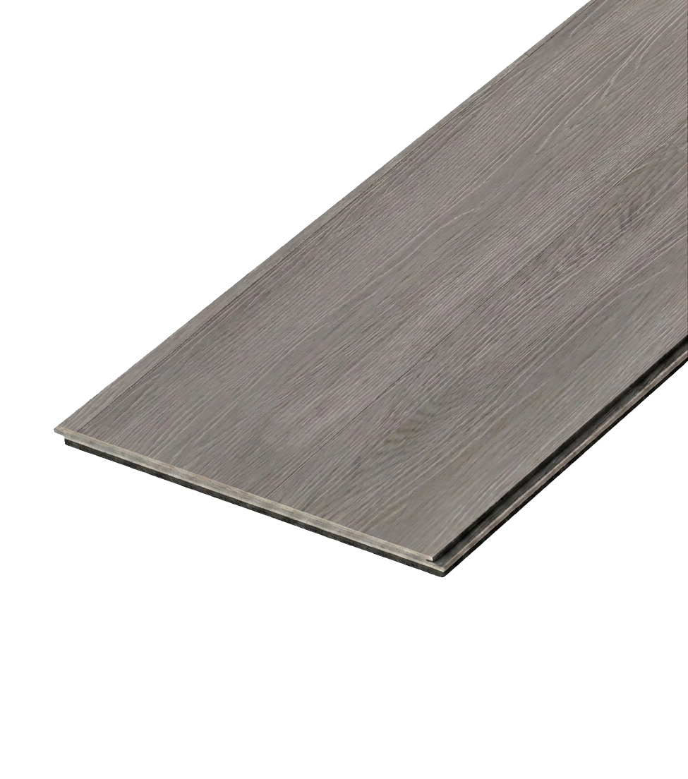 Mink SPC vinyl flooring, single plank shown at an angle.