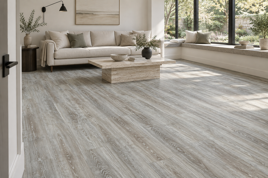 Blizzard Light Grey Waterproof SPC Vinyl Plank Flooring
