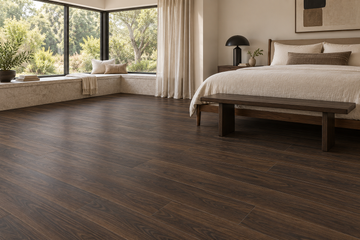 Mesilla Laminate Flooring — TF6601-F — daytime bedroom. AI interior visualization based on original supplier finish photos.
