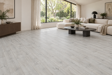 Arctic Fox Laminate Flooring — TF8008 — daytime living room. AI interior visualization based on original supplier finish photos.