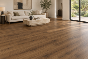 Toucan TFGD 201 Glue-Down Vinyl Flooring — TFGD 201 — daytime living room. AI interior visualization based on original supplier finish photos.