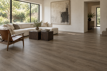 Rocky Trail SPC Vinyl Flooring — TFSPC8603-F — daytime living room. AI interior visualization based on original supplier finish photos.